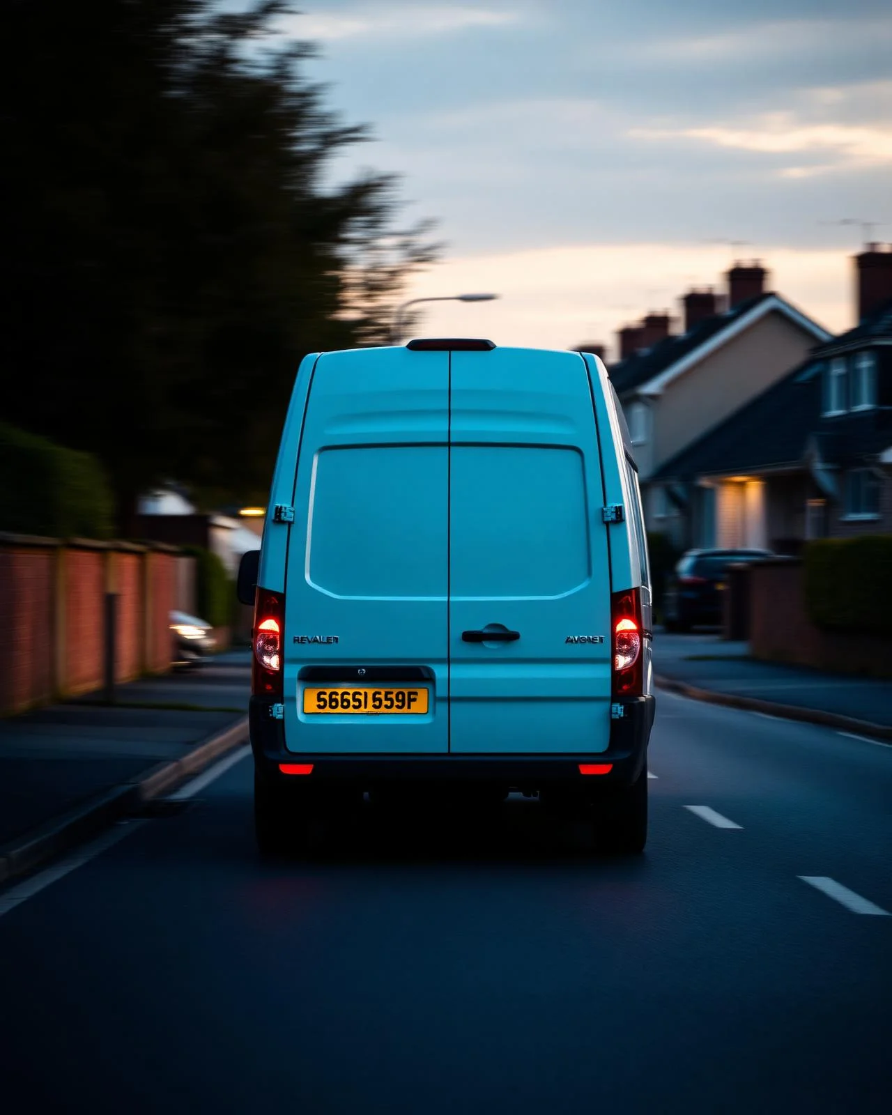 UK trades van on a London residential street at dusk — Leadzig lead generation for local service businesses